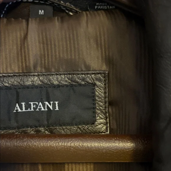 Alfani Men's Dark Brown Leather Jacket - M - Picture 2 of 8